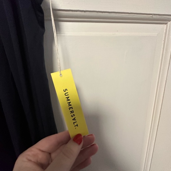 Summersalt 24 Hour Black Jumpsuit in Blue w/Black Trim & Belt XL Spring Summer - Picture 7 of 8